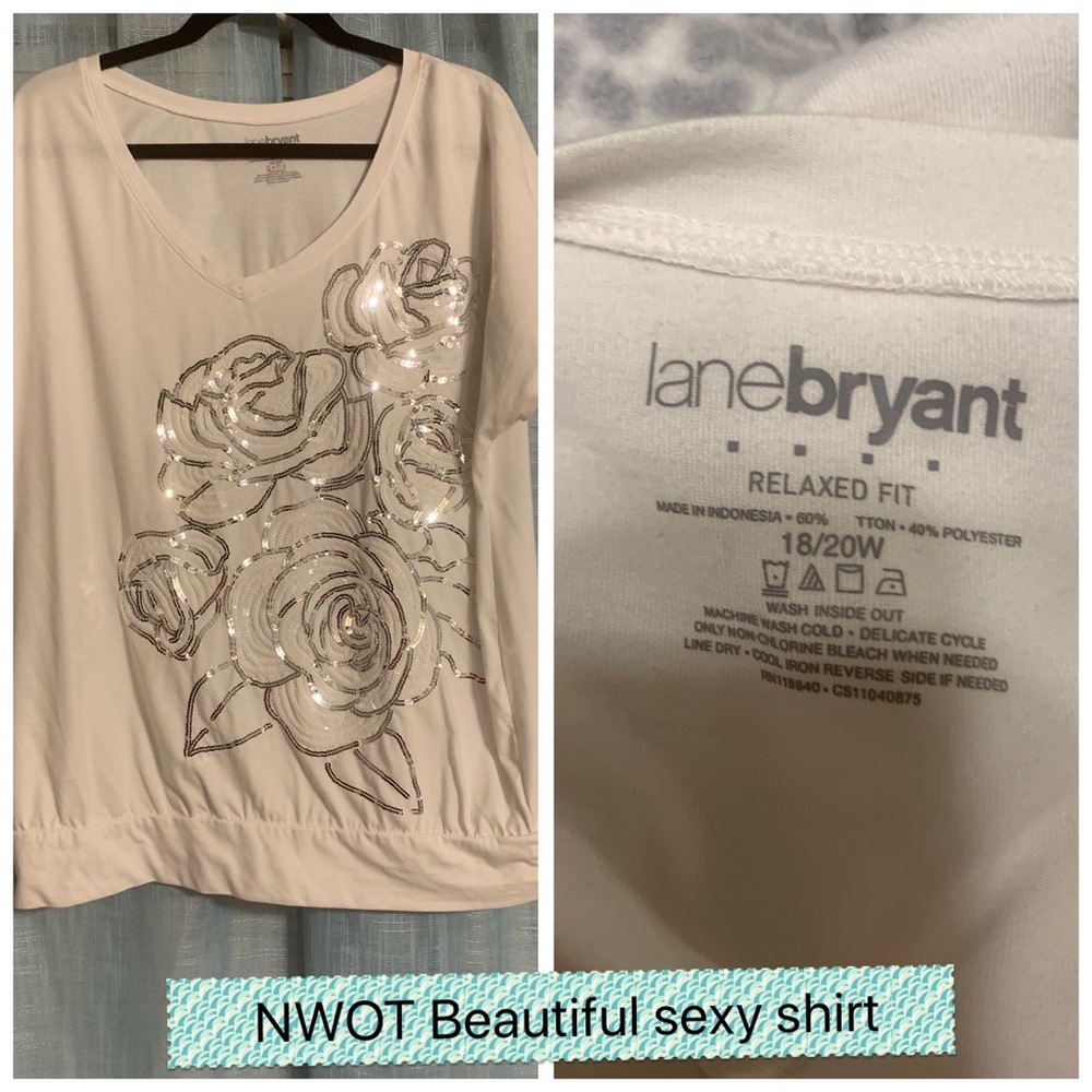 Whit with sliver Sequence shirt